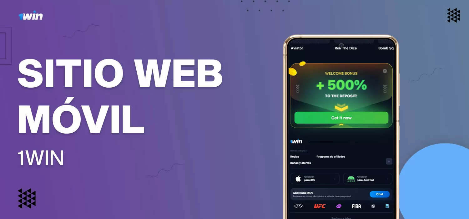 Sitio web móvil 1win